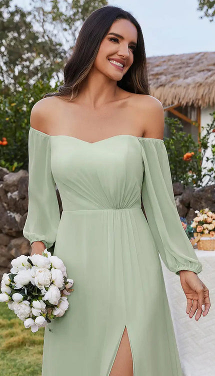 Robe ceremonie vert pastel - Robe Addict