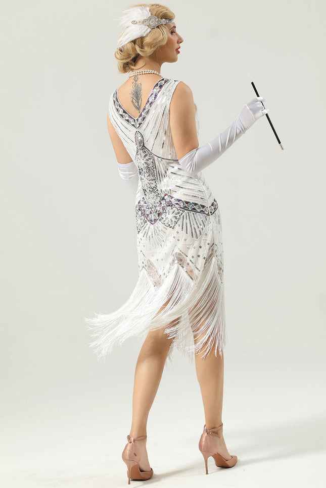 Robe charleston blanche - Robe Addict