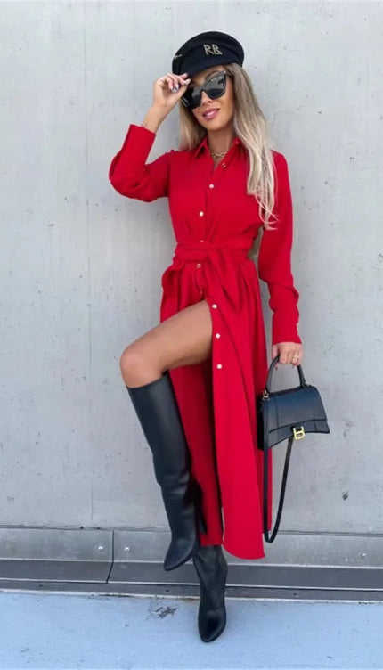 Robe chemise ceinturée - Robe Addict