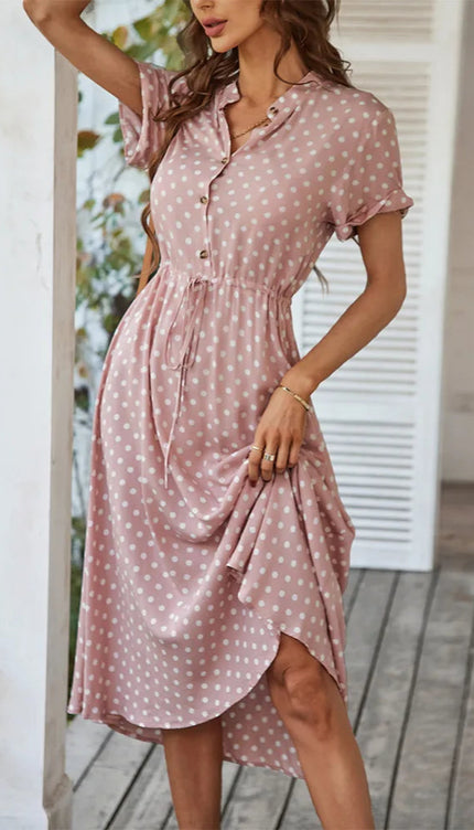 Robe chemise a pois - Robe Addict
