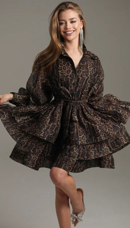 Robe chemise leopard - Robe Addict
