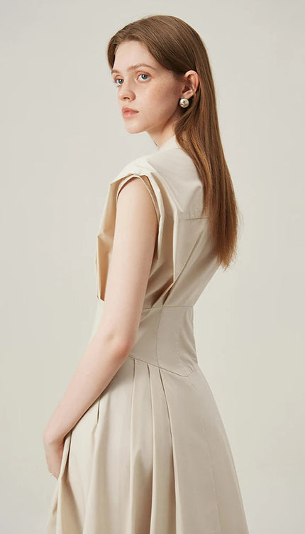 Robe chemise longue sans manche - Robe Addict