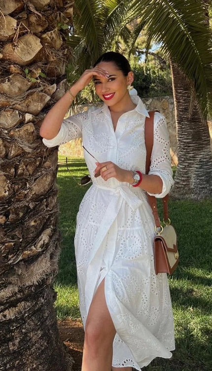Robe chemisier avec ceinture - Robe Addict