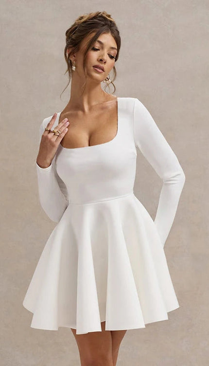 Robe cocktail blanche - Robe Addict