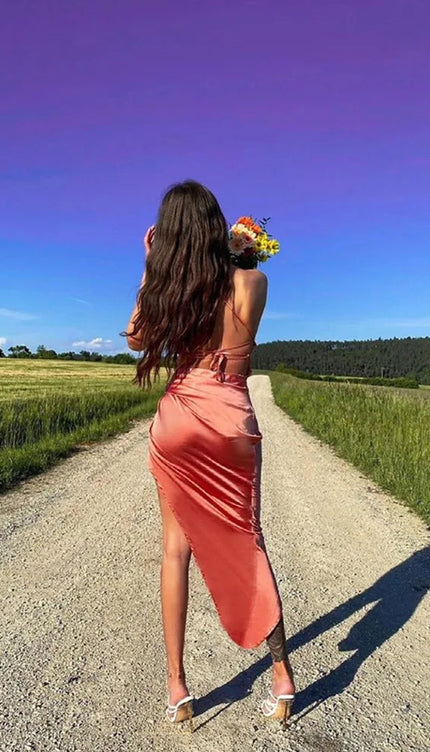 Robe cocktail corail - Robe Addict