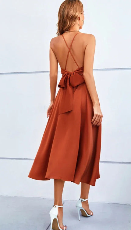 Robe cocktail terracotta courte - Robe Addict