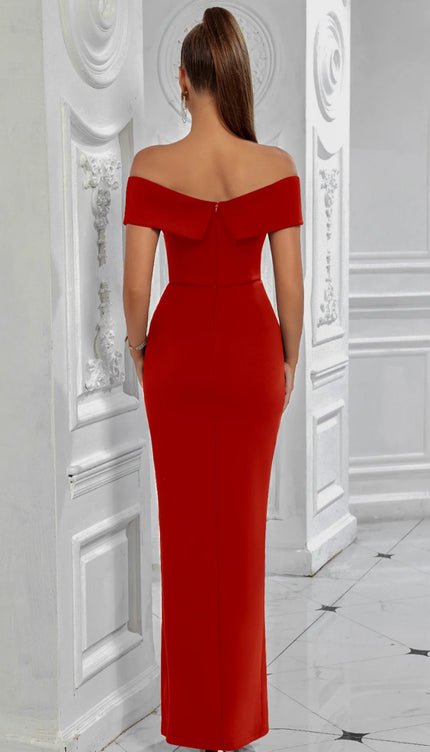 Robe col bardot longue - Robe Addict