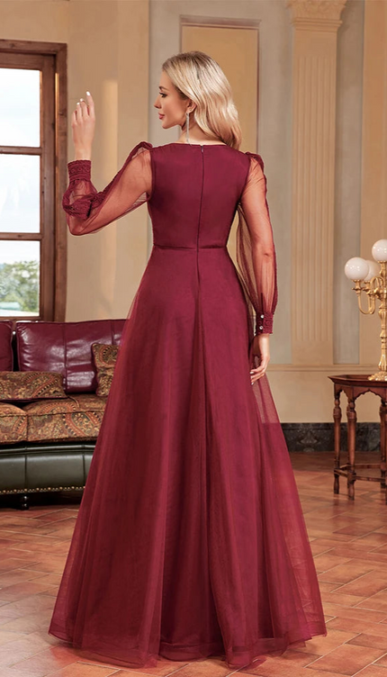 Robe col v manche longue - Robe Addict