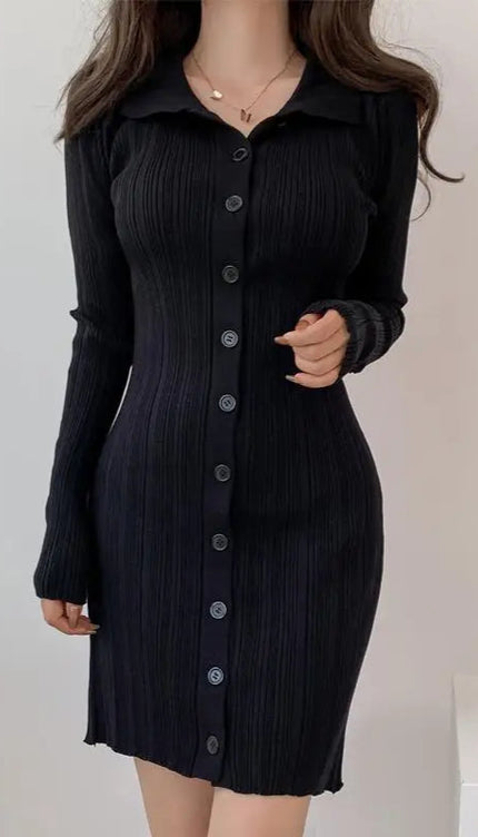 Robe courte boutonnée - Robe Addict