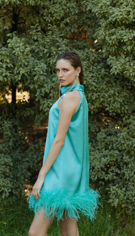 Robe courte turquoise - Robe Addict