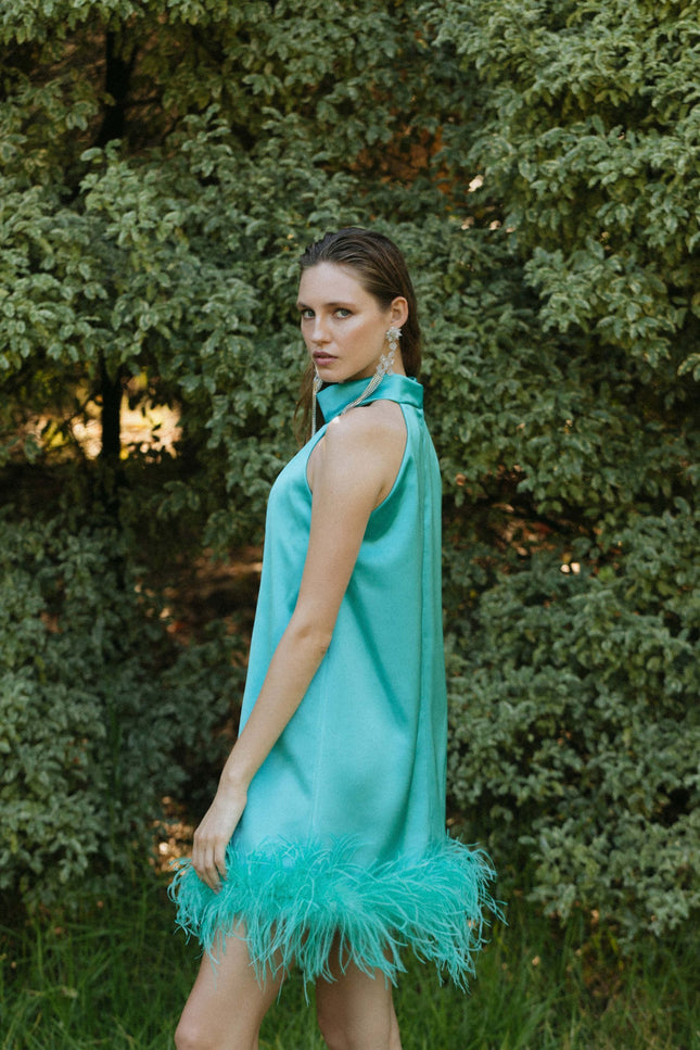 Robe courte turquoise - Robe Addict