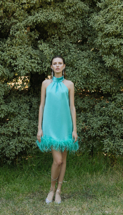 Robe courte turquoise - Robe Addict
