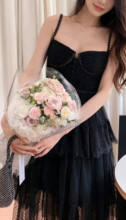 Robe courte voile long transparent - Robe Addict