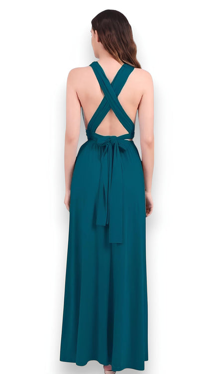 Robe demoiselle d'honneur bleu pétrole - Robe Addict