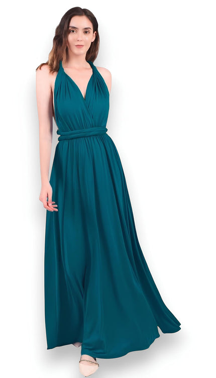 Robe demoiselle d'honneur bleu pétrole - Robe Addict