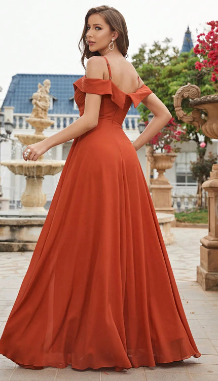 Robe demoiselle d'honneur terracotta satin - Robe Addict