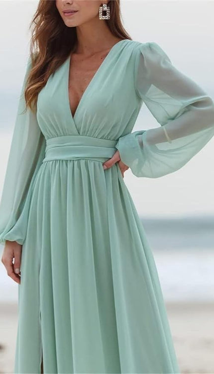 Robe demoiselle d'honneur vert eau - Robe Addict