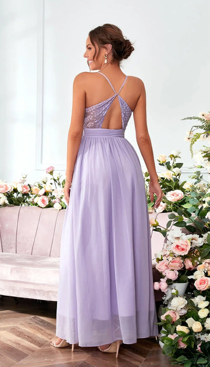 Robe demoiselle d'honneur violet pastel - Robe Addict