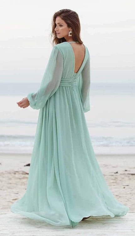 Robe demoiselle d'honneur vert eau - Robe Addict