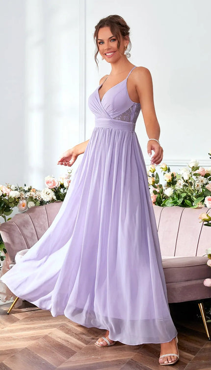 Robe demoiselle d'honneur violet pastel - Robe Addict