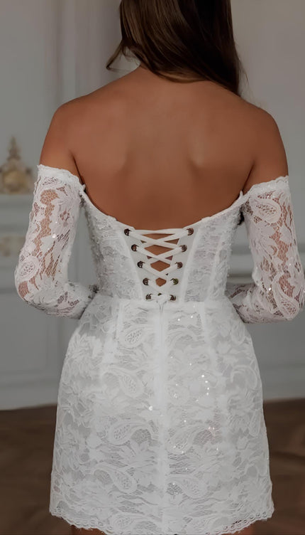 Robe dentelle champagne - Robe Addict