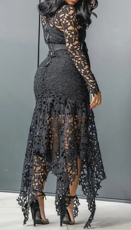 Robe dentelle noire grande taille - Robe Addict