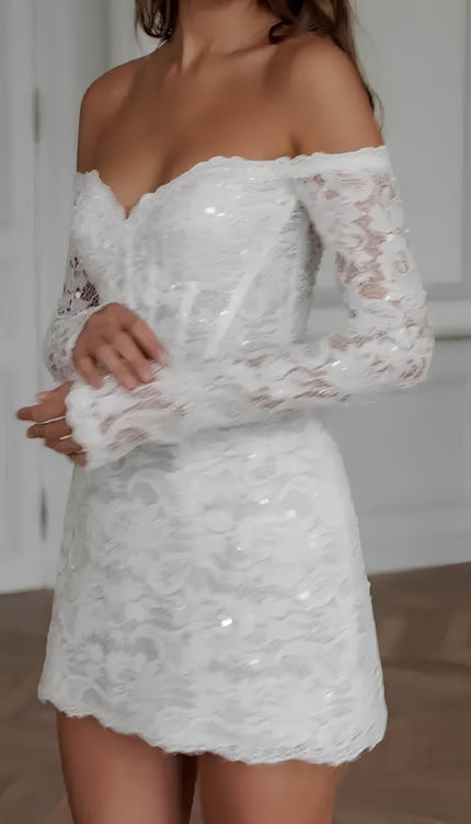 Robe dentelle champagne - Robe Addict