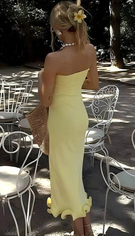 Robe droite jaune - Robe Addict