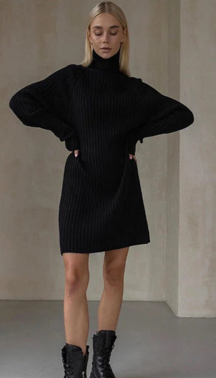 Robe en maille col roulé - Robe Addict