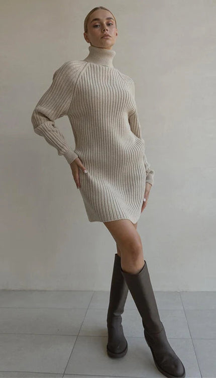Robe en maille col roulé - Robe Addict