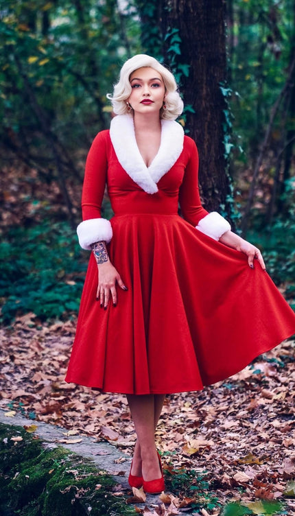 Robe pour noel rouge - Robe Addict