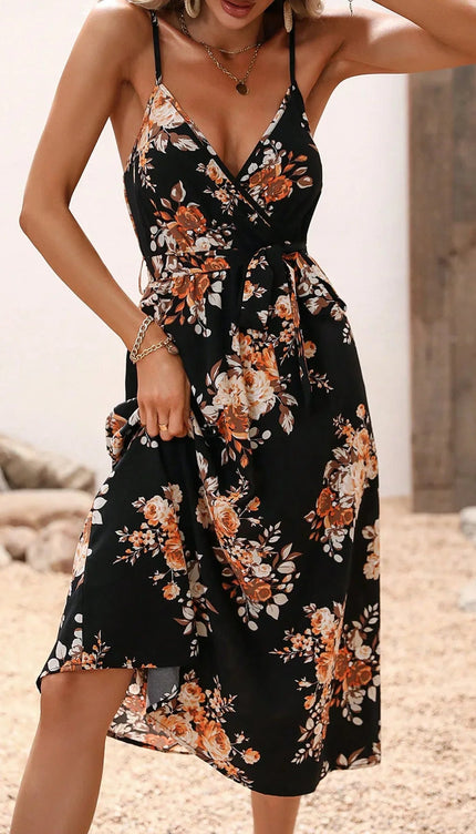 Robe fleurie noire - Robe Addict