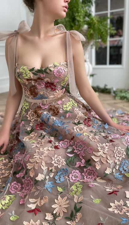 Robe de soirée fleurie - Robe Addict