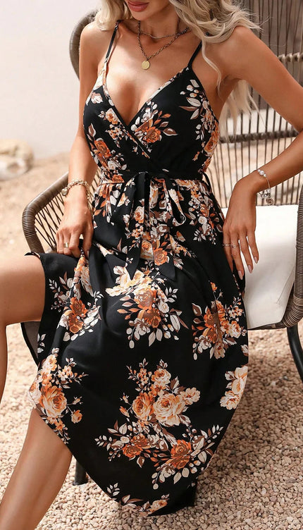 Robe fleurie noire - Robe Addict