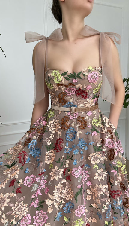 Robe de soirée fleurie - Robe Addict
