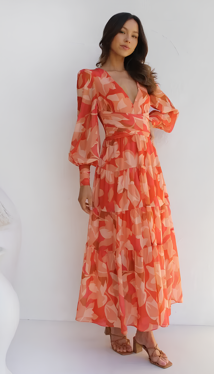 Robe fluide orange - Robe Addict