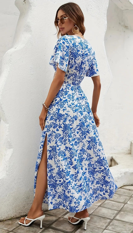 Robe goa bleu et blanc - Robe Addict