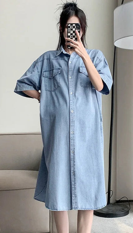 Robe en jean grossesse - Robe Addict