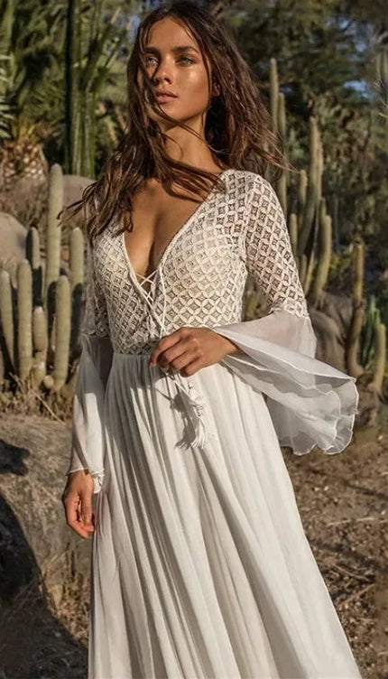 Robe hippie blanche - Robe Addict