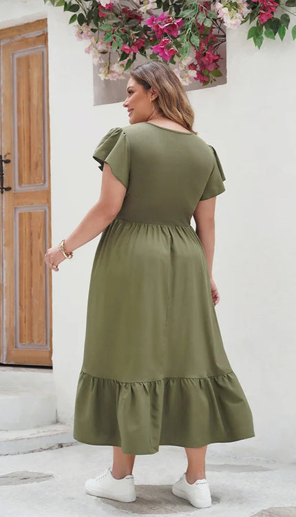 Robe kaki grande taille - Robe Addict