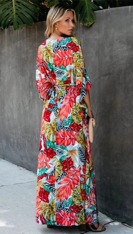 Robe kimono fleuri - Robe Addict