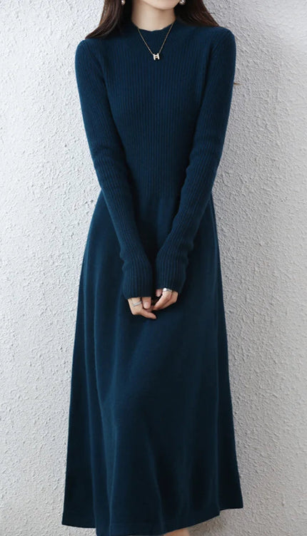 Robe laine bleu - Robe Addict