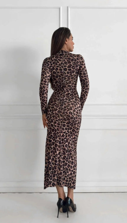 Robe leopard longue - Robe Addict
