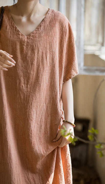 Robe lin orange - Robe Addict