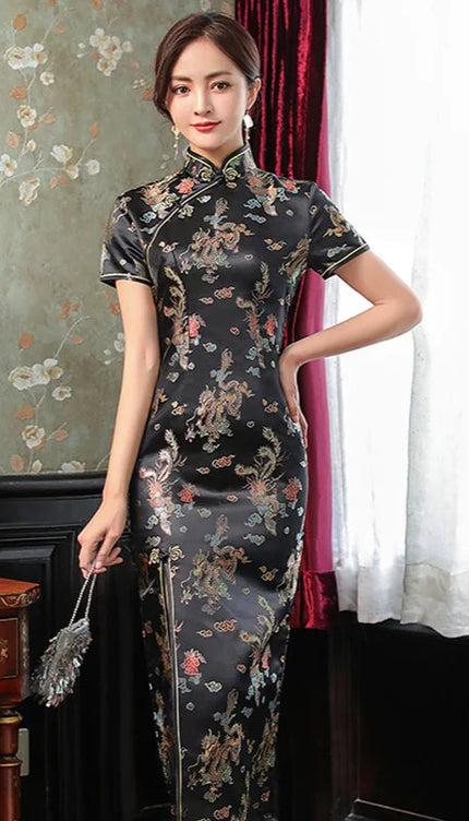 Robe longue col mao - Robe Addict
