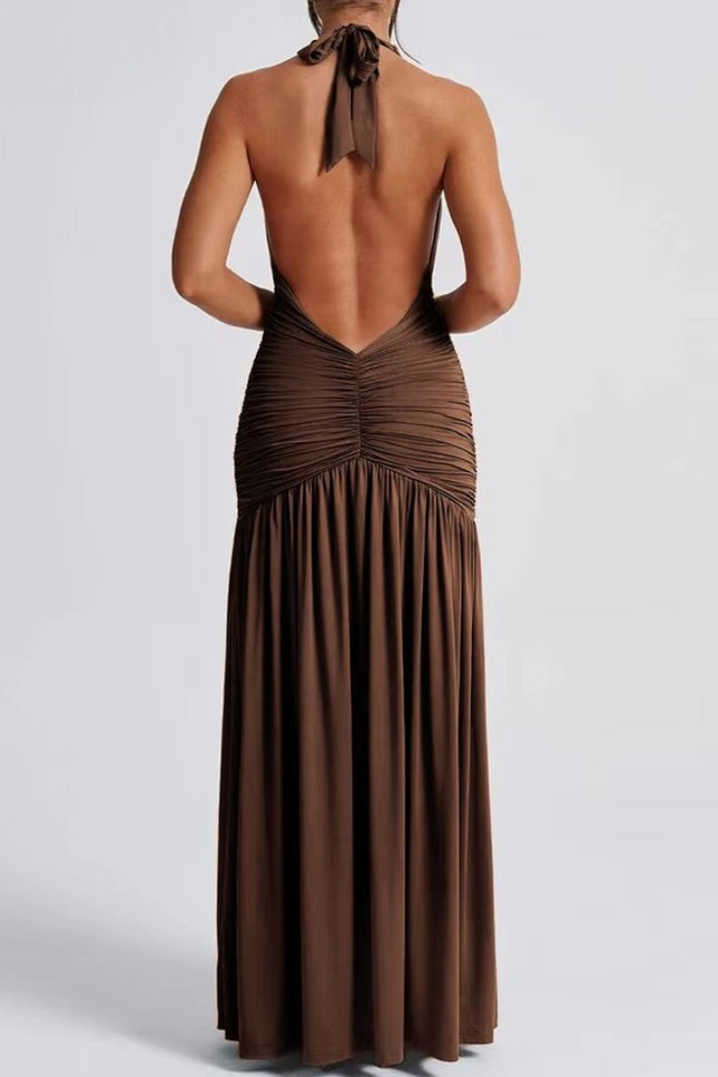 Robe longue col v plongeant - Robe Addict