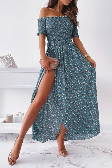 Robe longue encolure bardot - Robe Addict
