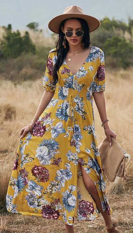 Robe longue fleurie chic - Robe Addict