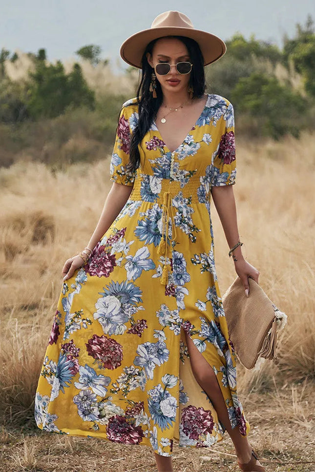 Robe longue fleurie chic - Robe Addict