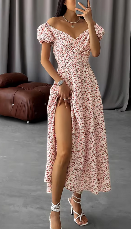 Robe longue fleurie pastel - Robe Addict